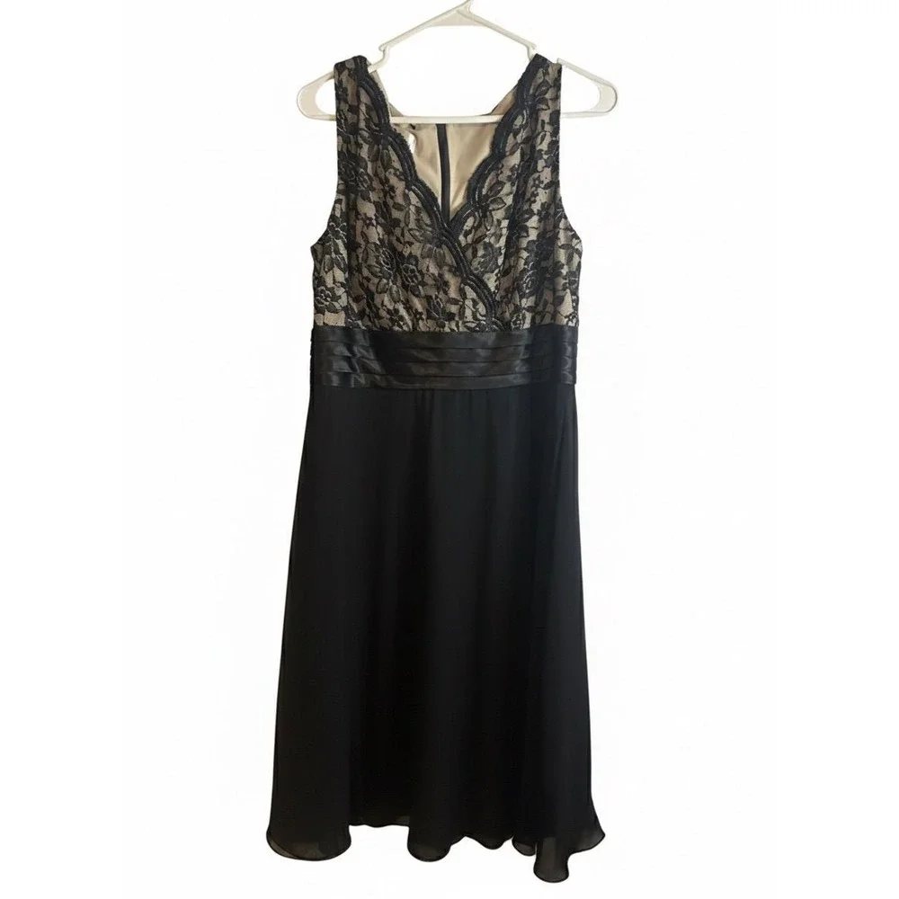 Patra Black Lace Dress size 14 ptp 20 - Picture 1 of 1